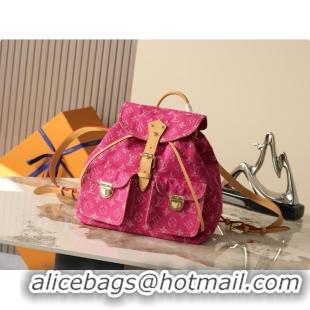 Top Design Louis Vuitton Denim Canvas Flip-top Backpack M95056 Pink