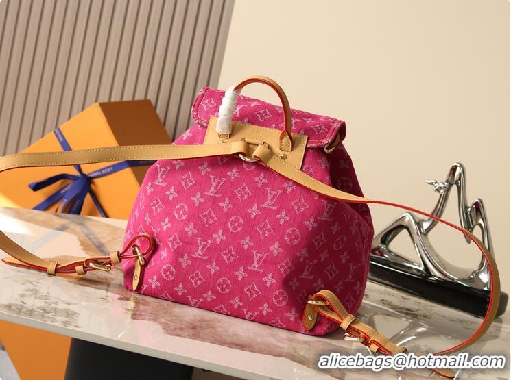 Top Design Louis Vuitton Denim Canvas Flip-top Backpack M95056 Pink