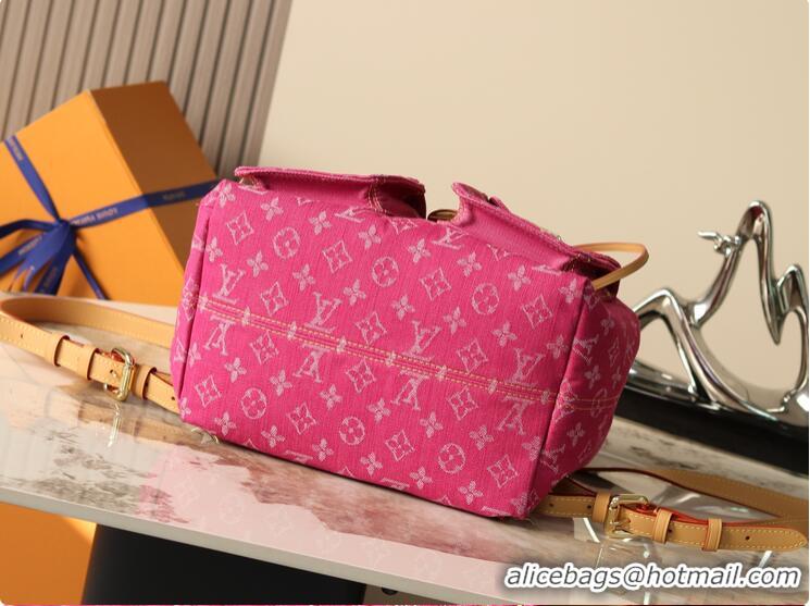 Top Design Louis Vuitton Denim Canvas Flip-top Backpack M95056 Pink