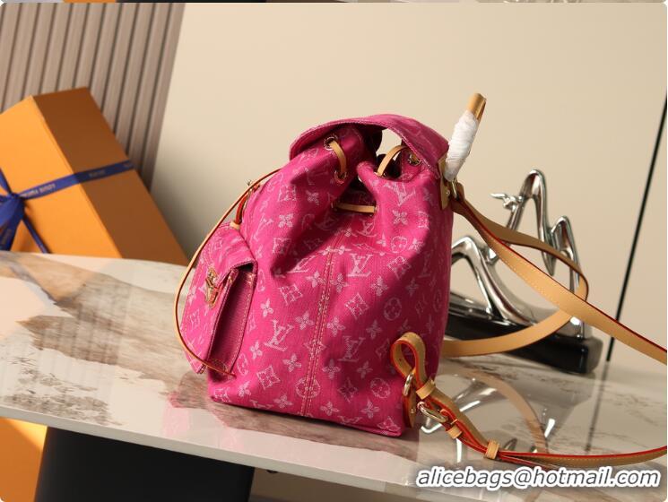Top Design Louis Vuitton Denim Canvas Flip-top Backpack M95056 Pink