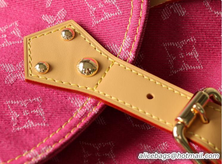 Top Design Louis Vuitton Denim Canvas Flip-top Backpack M95056 Pink