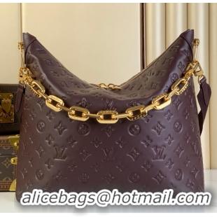 Top Design Louis Vuitton Monogram Empreinte Leather Hobo Bag MM M12072 Brown