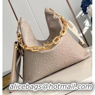 Best Price Louis Vuitton Monogram Empreinte Leather Hobo Bag MM M12072 Beige