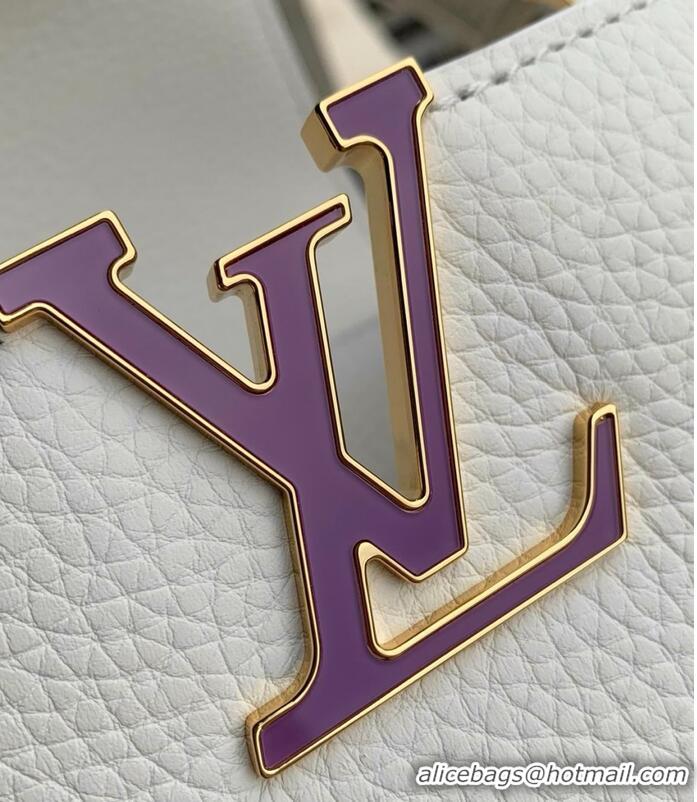 Top Grade Louis Vuitton Confetti Colorful Chain Mini Bag In Grained Leather M28200 White
