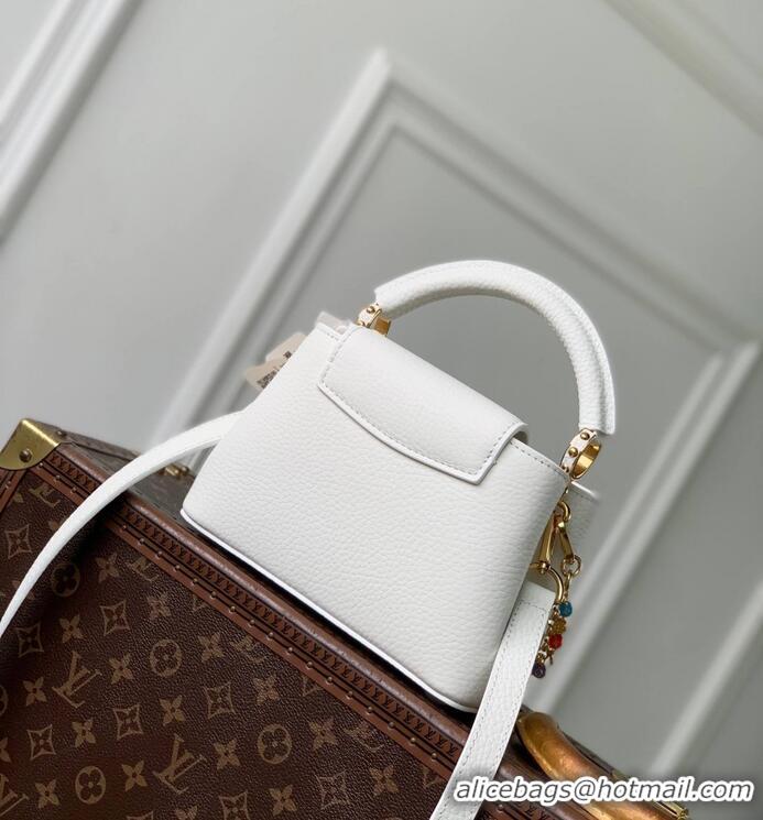 Top Grade Louis Vuitton Confetti Colorful Chain Mini Bag In Grained Leather M28200 White