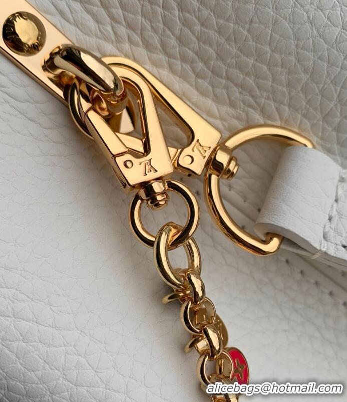 Top Grade Louis Vuitton Confetti Colorful Chain Mini Bag In Grained Leather M28200 White