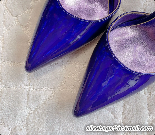 Good Quality Christian Louboutin Goldina Rain Crystal Embellished Purple Leather Pumps 105MM 6070501