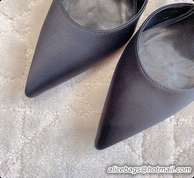 Best Grade Christian Louboutin Goldina Rain Crystal Embellished Black Satin Pumps 105MM 6070501