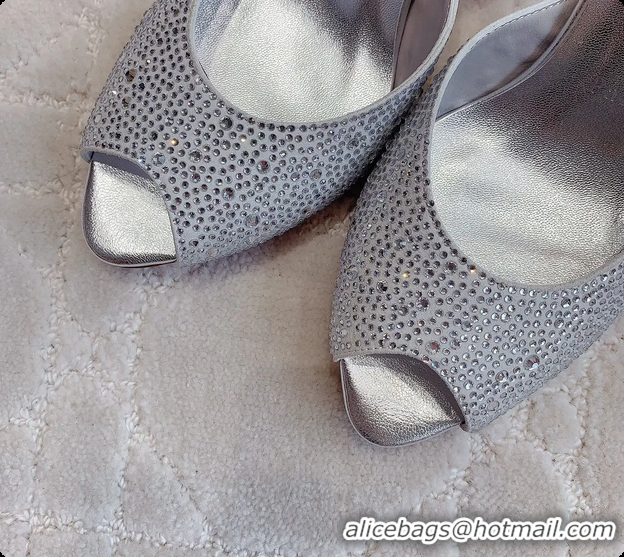 Good Product Christian Louboutin Crystals Strass Me Dolly High Heeled Sandals Silver 95MM 6070502