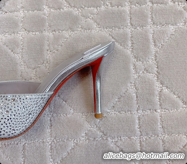 Good Product Christian Louboutin Crystals Strass Me Dolly High Heeled Sandals Silver 95MM 6070502