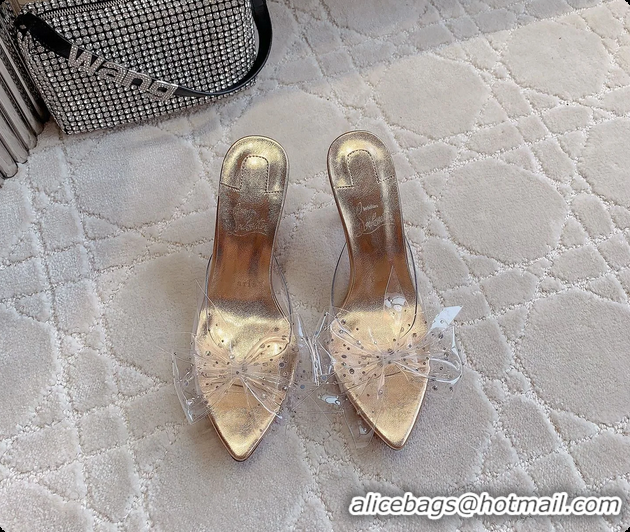 Best Price Christian Louboutin Aqua Strass PVC High Heeled Sandals Gold 75MM 6070601