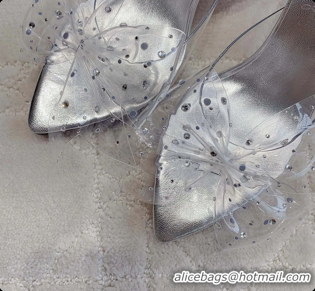 Charming Christian Louboutin Aqua Strass PVC High Heeled Sandals White 75MM 6070601