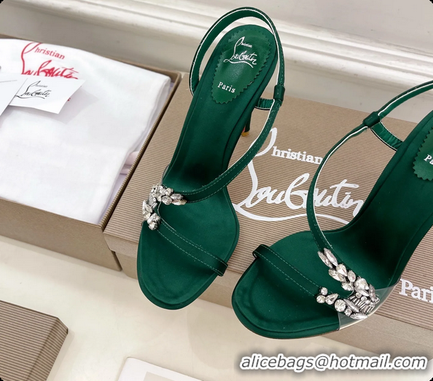 Grade Quality Christian Louboutin Rosalie Red Carpet Green Satin High Heeled Sandals 105MM 6070602