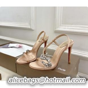 Purchase Christian Louboutin Rosalie Red Carpet Beige Satin High Heeled Sandals 105MM 6070602