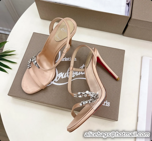 Purchase Christian Louboutin Rosalie Red Carpet Beige Satin High Heeled Sandals 105MM 6070602