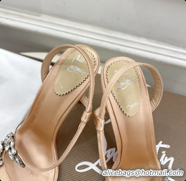 Purchase Christian Louboutin Rosalie Red Carpet Beige Satin High Heeled Sandals 105MM 6070602