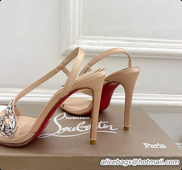 Purchase Christian Louboutin Rosalie Red Carpet Beige Satin High Heeled Sandals 105MM 6070602