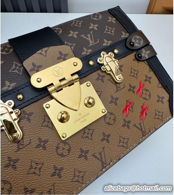 Unique Style Louis Vuitton Classic Monogram Printed Trunk Cutch Handbag M43596 2026