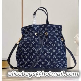 Luxury Cheap Louis Vuitton Monogram Denim And Cowhide Bucket Bag M51235 Blue 2026