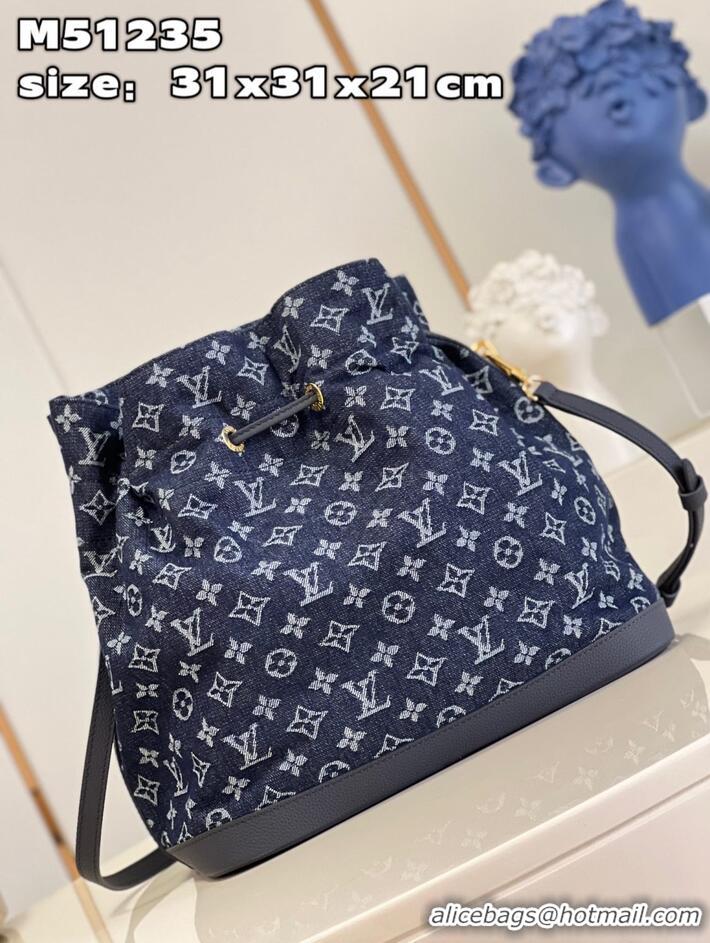 Luxury Cheap Louis Vuitton Monogram Denim And Cowhide Bucket Bag M51235 Blue 2026