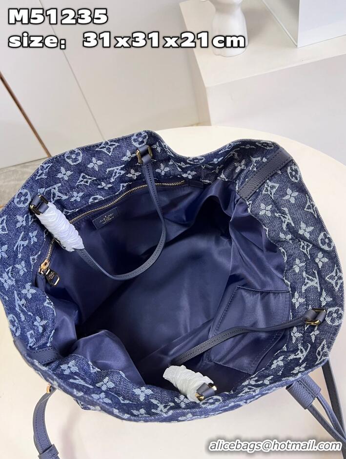 Luxury Cheap Louis Vuitton Monogram Denim And Cowhide Bucket Bag M51235 Blue 2026