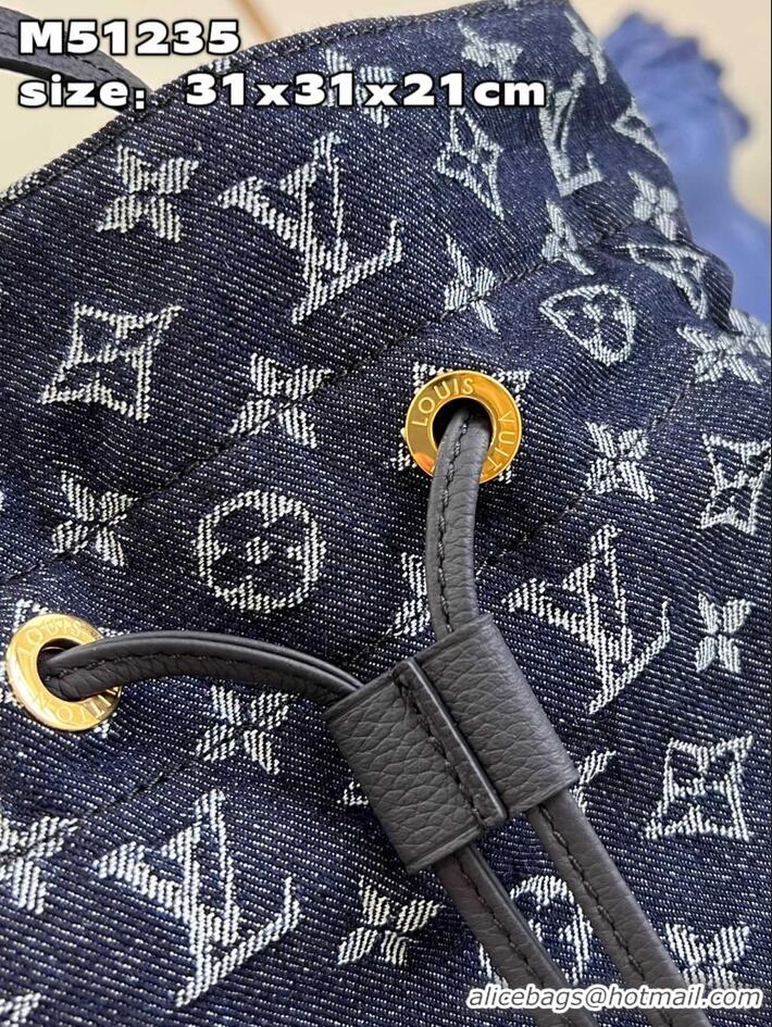 Luxury Cheap Louis Vuitton Monogram Denim And Cowhide Bucket Bag M51235 Blue 2026