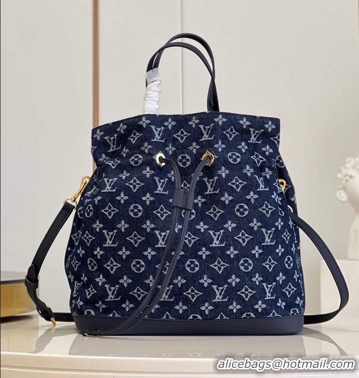 Luxury Cheap Louis Vuitton Monogram Denim And Cowhide Bucket Bag M51235 Blue 2026