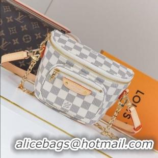 Spot Bulk Louis Vuitton Damier Azur Canvas Checkered Metal Chain Handbag M00130