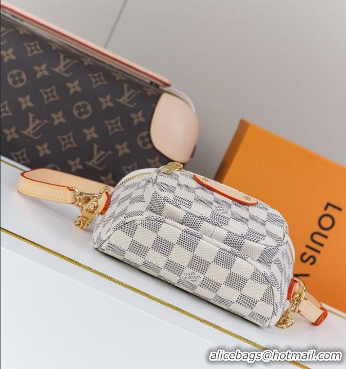 Spot Bulk Louis Vuitton Damier Azur Canvas Checkered Metal Chain Handbag M00130