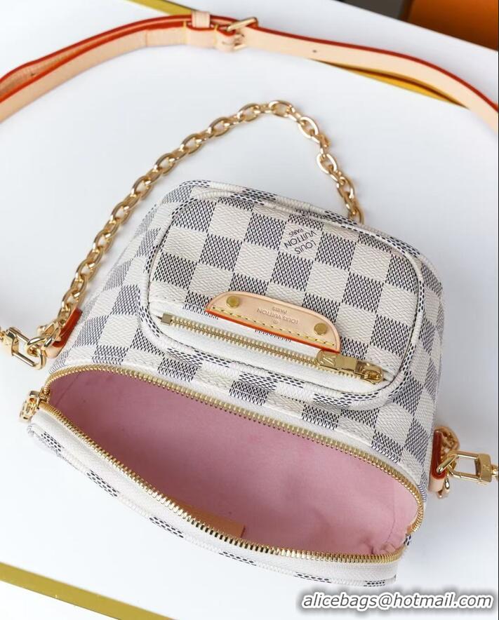Spot Bulk Louis Vuitton Damier Azur Canvas Checkered Metal Chain Handbag M00130