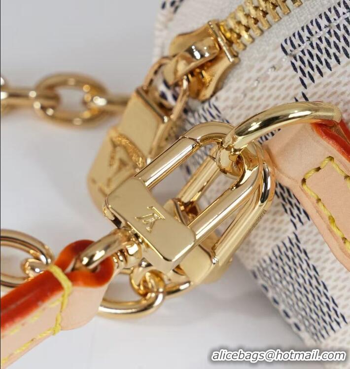 Spot Bulk Louis Vuitton Damier Azur Canvas Checkered Metal Chain Handbag M00130