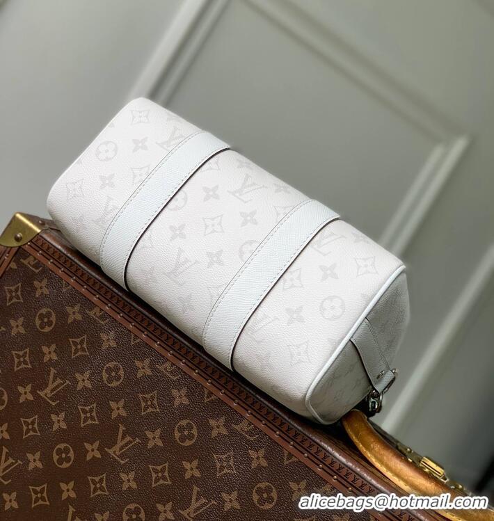 Low Cost Louis Vuitton Mens City Keepall Bag In Monogram Shadow Leather M27184 White 2026