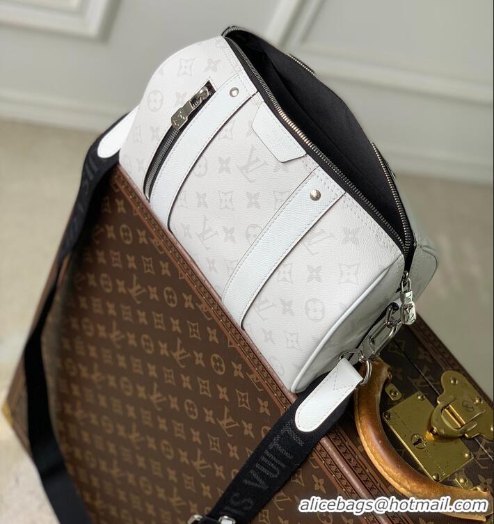 Low Cost Louis Vuitton Mens City Keepall Bag In Monogram Shadow Leather M27184 White 2026