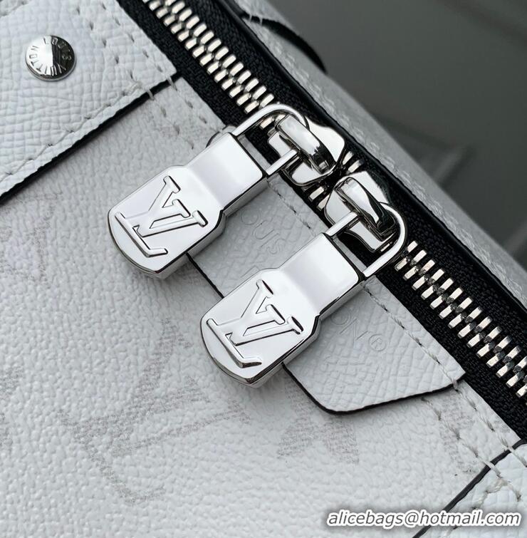 Low Cost Louis Vuitton Mens City Keepall Bag In Monogram Shadow Leather M27184 White 2026