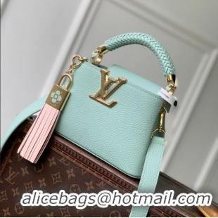 Best Price Louis Vuitton Crafty Capucines Mini Bag in Grained Leather With Tassel M25466 Green 2026