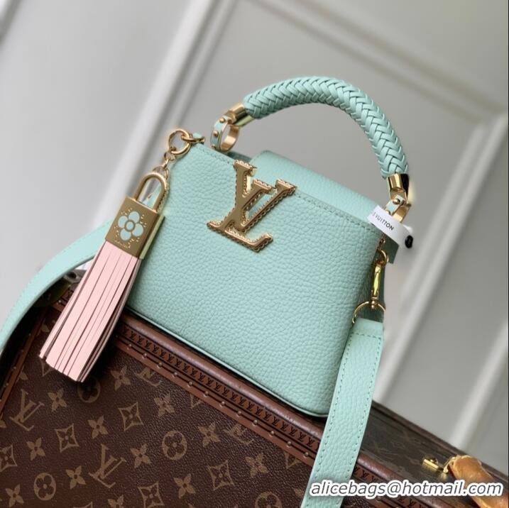Best Price Louis Vuitton Crafty Capucines Mini Bag in Grained Leather With Tassel M25466 Green 2026