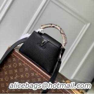 Latest Style Louis Vuitton Capucines Taurillon Cow Leather Mini Handbag N85513 Black 2026