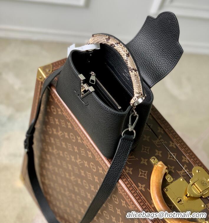 Latest Style Louis Vuitton Capucines Taurillon Cow Leather Mini Handbag N85513 Black 2026