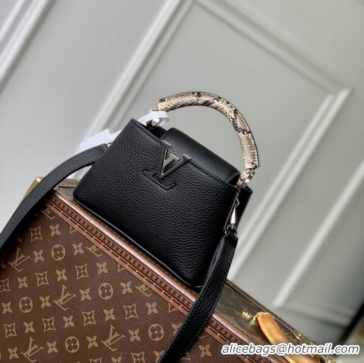 Latest Style Louis Vuitton Capucines Taurillon Cow Leather Mini Handbag N85513 Black 2026