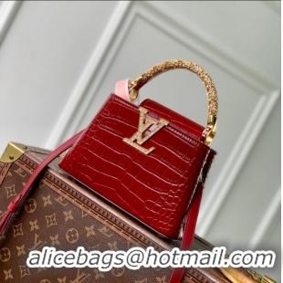 Top Design Louis Vuitton Capucines Metal Rhinestone Cowhide Mini Handbag M14177 2026