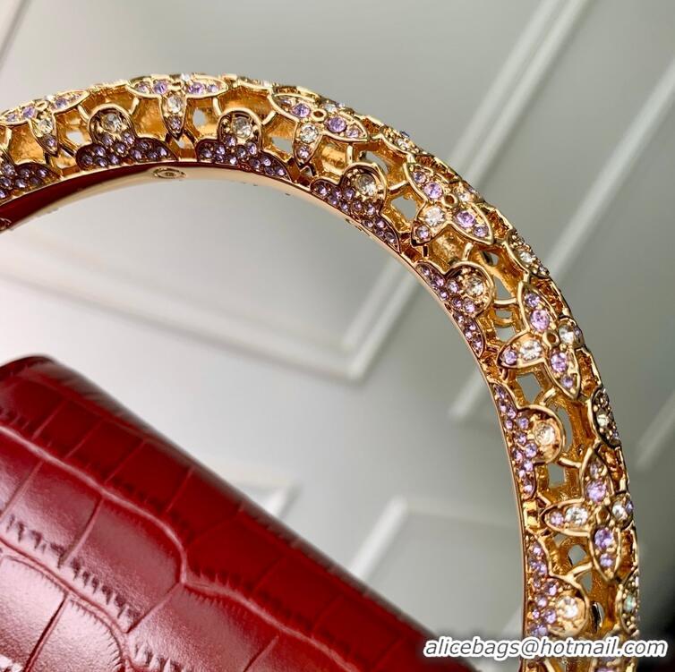 Top Design Louis Vuitton Capucines Metal Rhinestone Cowhide Mini Handbag M14177 2026