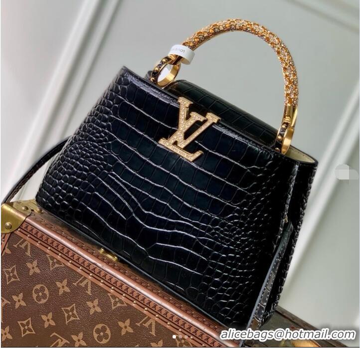Best Price Louis Vuitton Capucines Metal Rhinestone Cowhide Mini Handbag M14177 2026