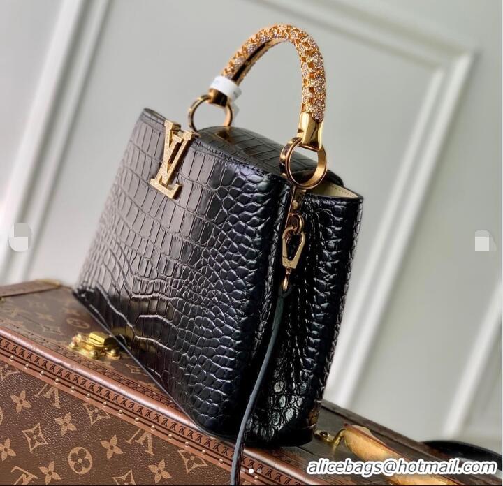 Best Price Louis Vuitton Capucines Metal Rhinestone Cowhide Mini Handbag M14177 2026
