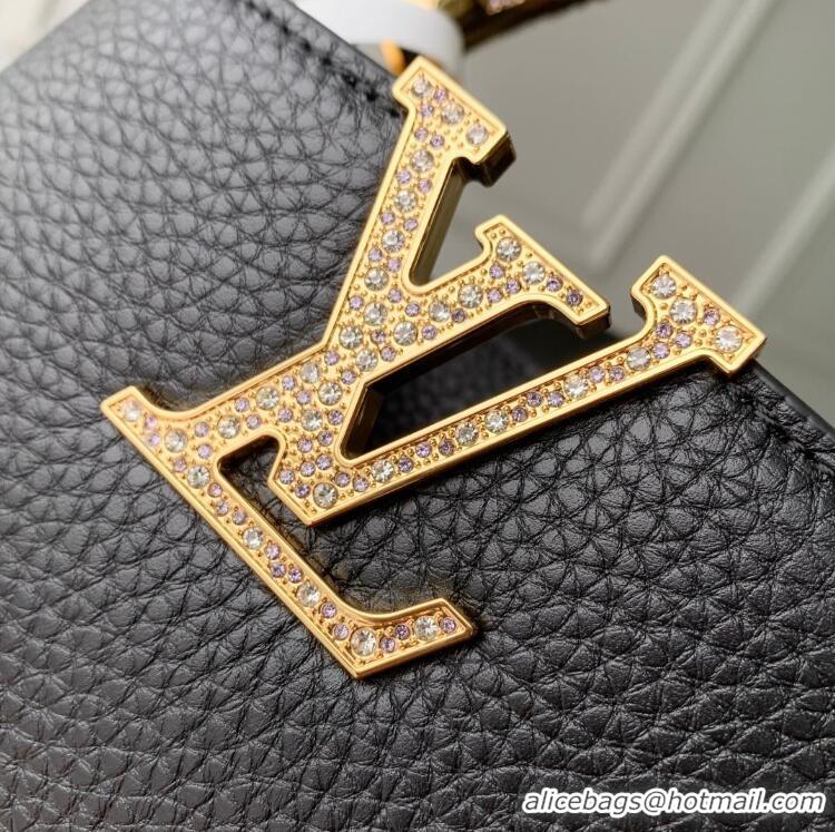 Best Price Louis Vuitton Capucines Metal Rhinestone Cowhide Mini Handbag M14177 Black 2026