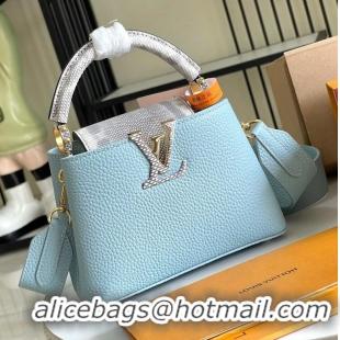 Best Product Louis Vuitton Capucines BB Imported Cowhide Handbag M80741 Blue 2026