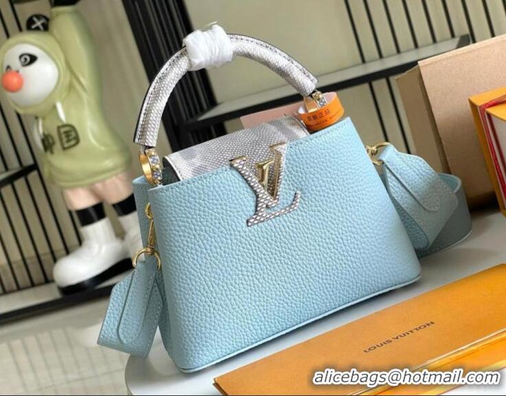 Best Product Louis Vuitton Capucines BB Imported Cowhide Handbag M80741 Blue 2026