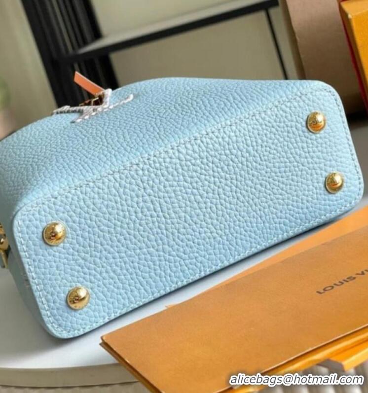 Best Product Louis Vuitton Capucines BB Imported Cowhide Handbag M80741 Blue 2026