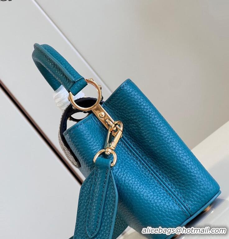 Top Grade Louis Vuitton Capucines BB Imported Cowhide Handbag M80741 Blue 2026
