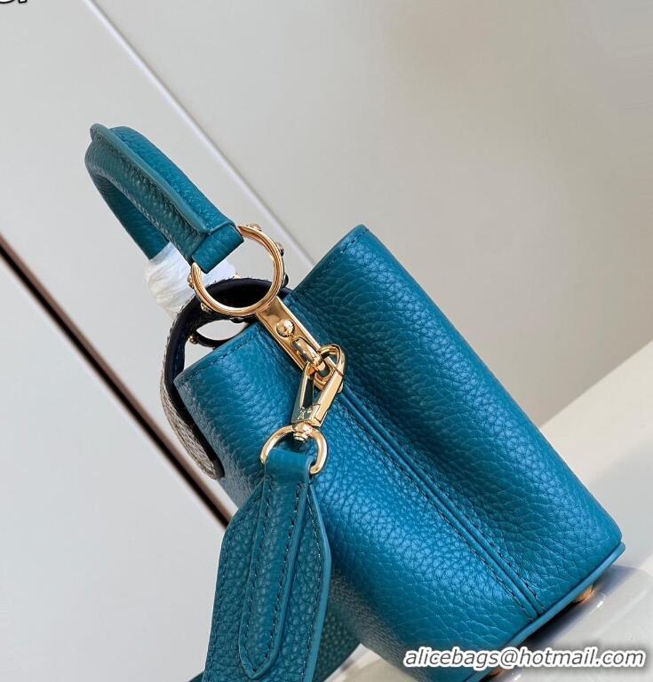 Top Grade Louis Vuitton Capucines BB Imported Cowhide Handbag M80741 Blue 2026