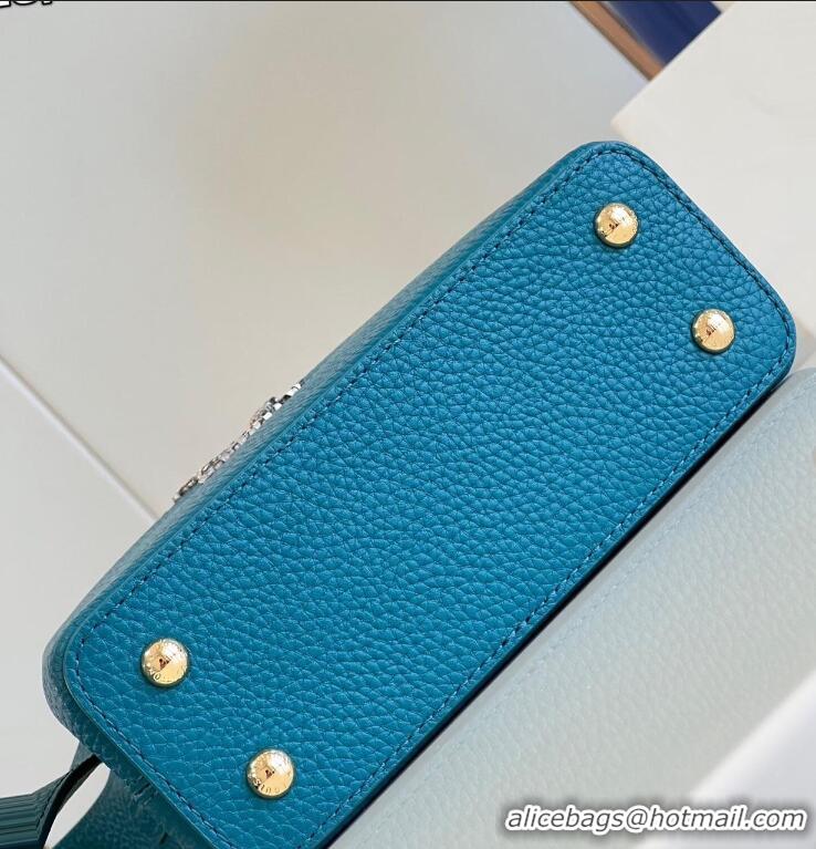 Top Grade Louis Vuitton Capucines BB Imported Cowhide Handbag M80741 Blue 2026